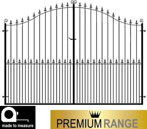 Estate Gates - The Surrey design. Produced by hand in the UK to any size using the finest metal/ wrought iron. Deep framed to add presence