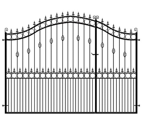 Goldsworth 3/4 Split entrance gates. Made in the UK to any size