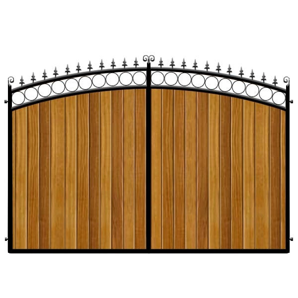 Bath Estate Gate - Wrought Iron Frame, Wooden Cladded – Evador