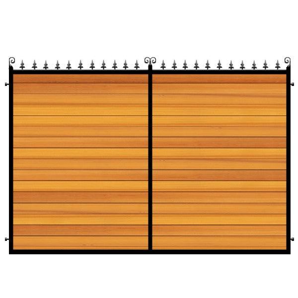 Estate Entrance Gates. The Dartford, deep metal frame and the finest Western Red Cedar cladding. Handcrafted in the UK to any width or height.