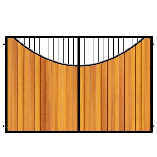 Western Red Cedar Driveway Gates set within a deep metal frame - The Lyndhurst.