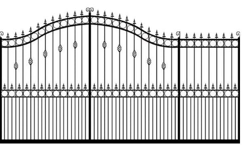 Metal Sliding Gates, the Goldsworth. Made to measure in the UK to any width or height.