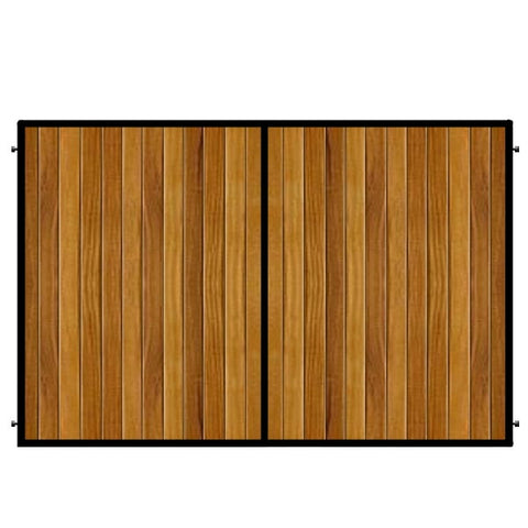 Estate Driveway Gates - The York. Deep framed with vertical Iroko cladding