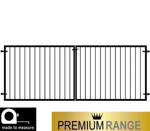 Cheltenham Low driveway gates. Height between 3ft and 4ft 6". Flat top design.