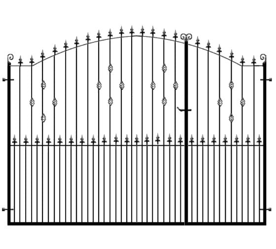 Split Wrought Iron Gates - The Hastings. Handcrafted in the UK to any width or height using our premium frame system