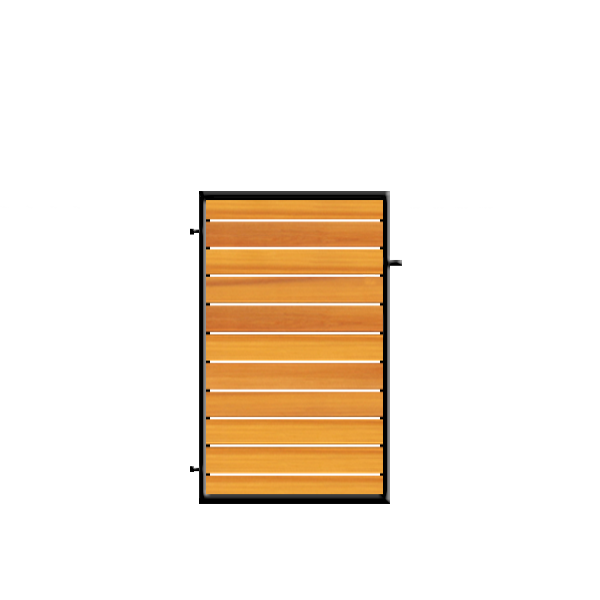 Horizontal slatted garden gate