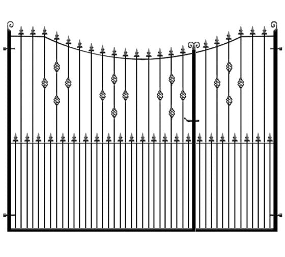 Knightsbridge 3/4 split entrance gates. Manufactured by hand to any width or height.