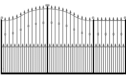 Metal Sliding Gates, the Sandringham. Made to measure in the UK to any width or height.