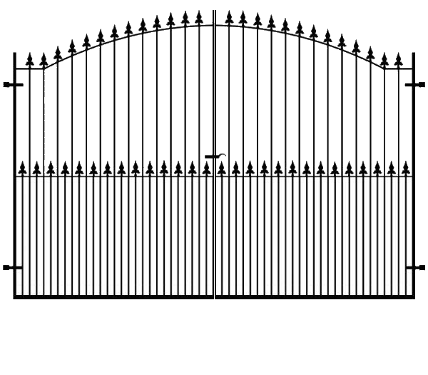 Estate Gates - The Surrey design. Produced by hand in the UK to any size using the finest metal/ wrought iron. Deep framed to add presence 